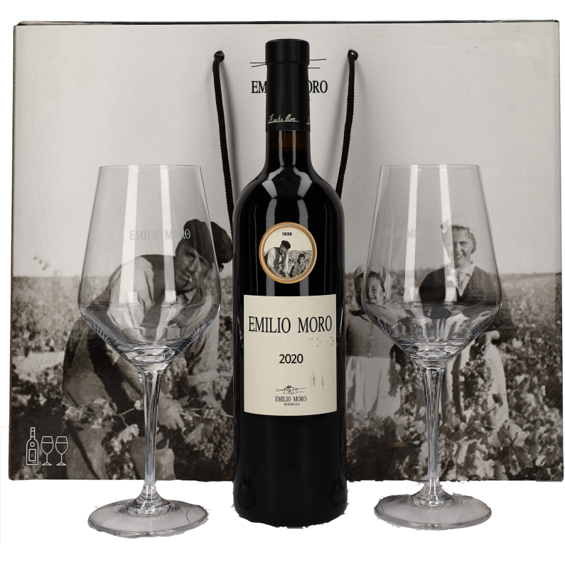 Emilio Moro giftbox met 2 glazen Emilio Moro giftbox met 2 glazen