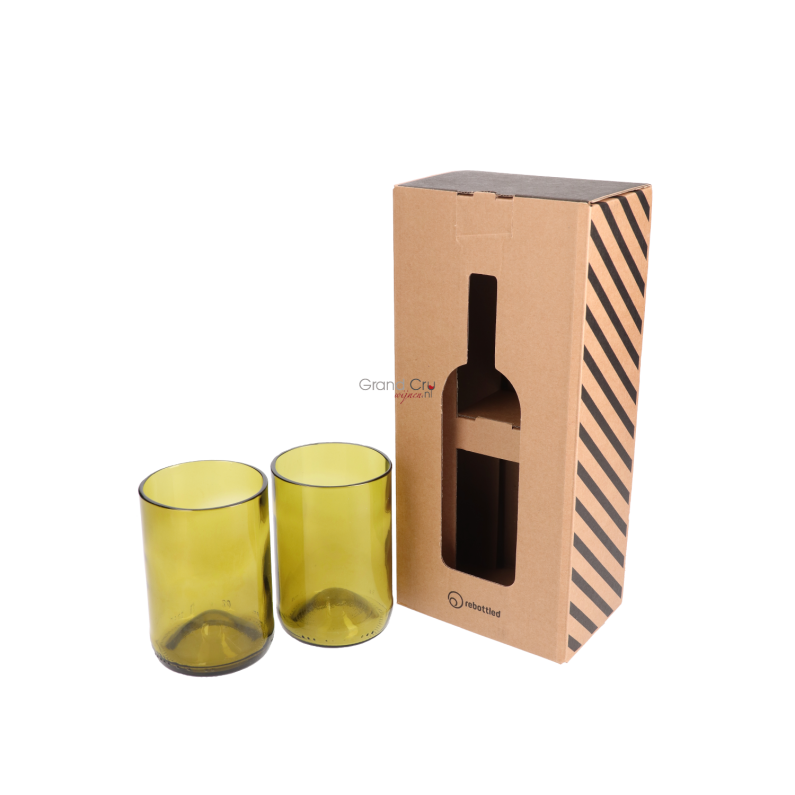 Rebottled Tumbler 2-Pack Amber Glazen Rebottled Tumbler 2-Pack Amber Glazen