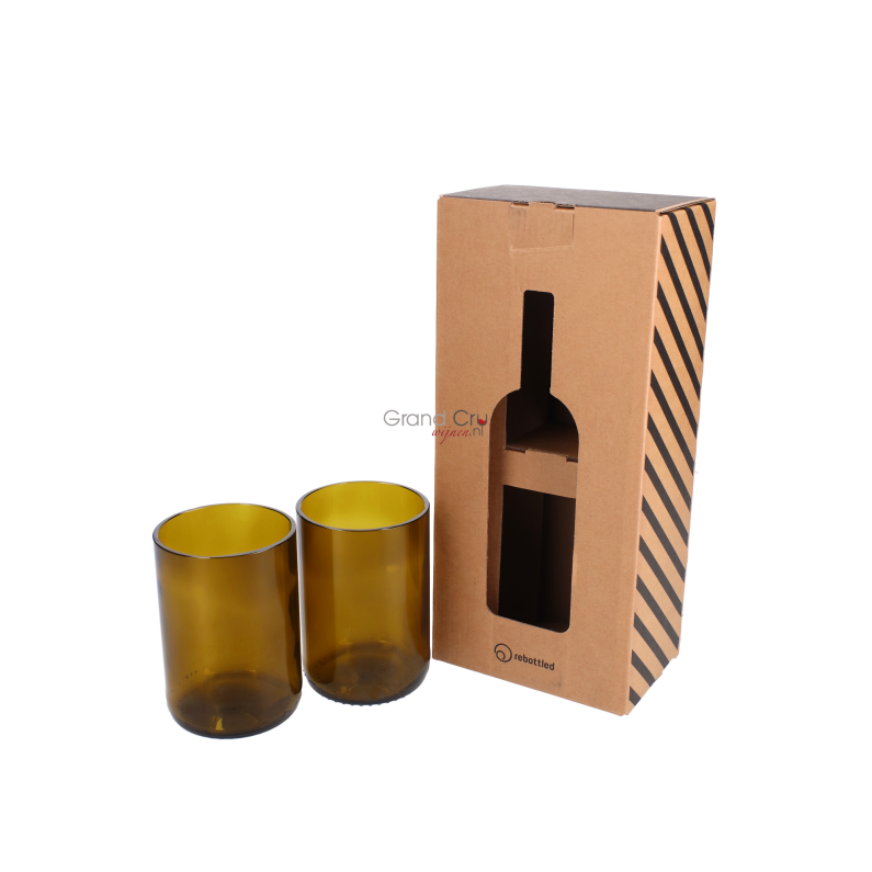 Rebottled Tumbler 2-Pack Brown Glazen Rebottled Tumbler 2-Pack Brown Glazen