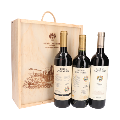 Cadeaupakket Sierra Cantabria 3 Rode Wijnen in Luxe Schuifkist