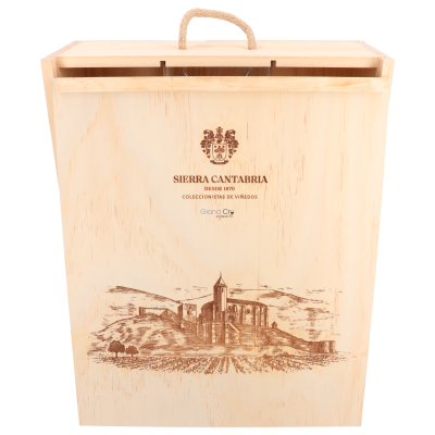 Luxe houten schuifkist 3-vaks van Sierra Cantabria