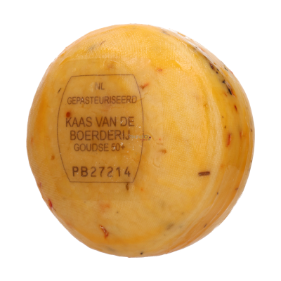 Ronde Italiaanse Kaas met Olijf, Tomaat en Italiaanse kruiden