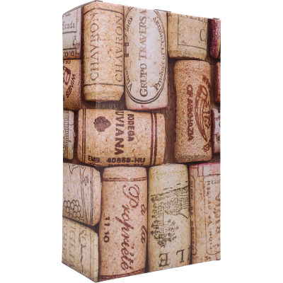 Wijnflesdoos kurk voor 2 flessen (kadoverpakking)