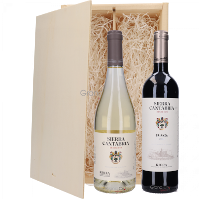 Sierra Cantabria Blanco en Crianza Rioja in Luxe Schuifkist