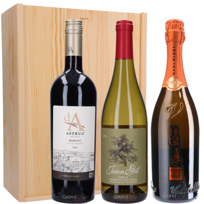 Grandcru wijn-cadeau 3 flessen in schuifkist